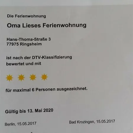 Oma Lieses Ferienwohnung Ringsheim
